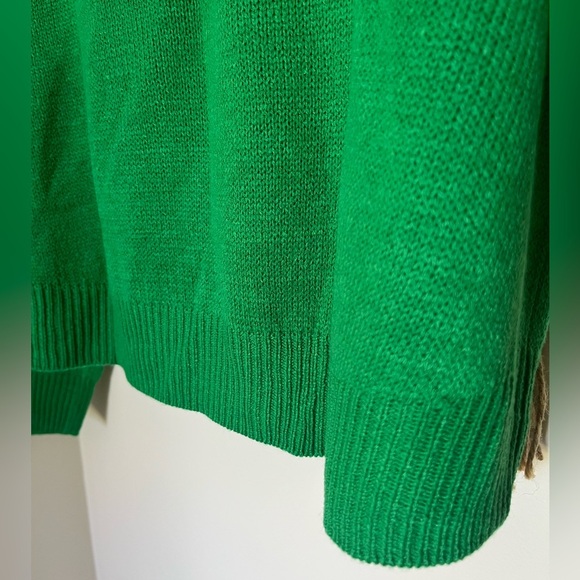 Spring Green Oversized Pullover Cropped Sweater 100% Cotton Women’s Sz M, NWOT - Picture 10 of 11